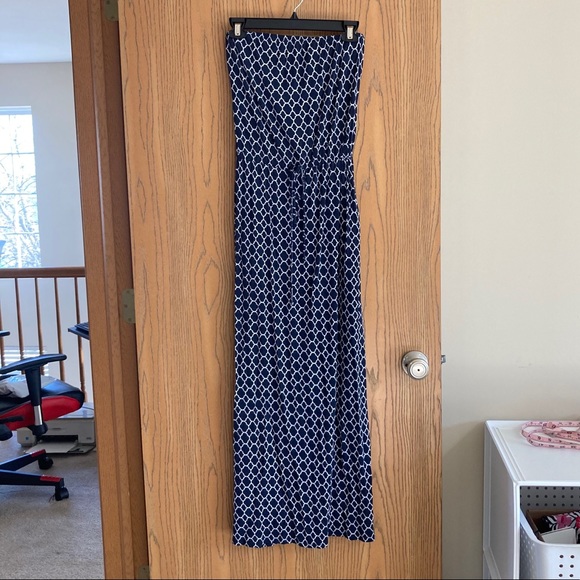 Merona Navy Damask Print Sleeveless Maxi Dress - Picture 2 of 7
